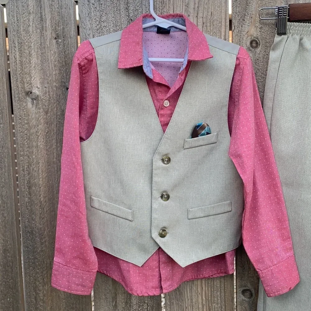 Take 50% OFF- 3pc Boys Mixed Shirt, Vest and Pants, Size-5T